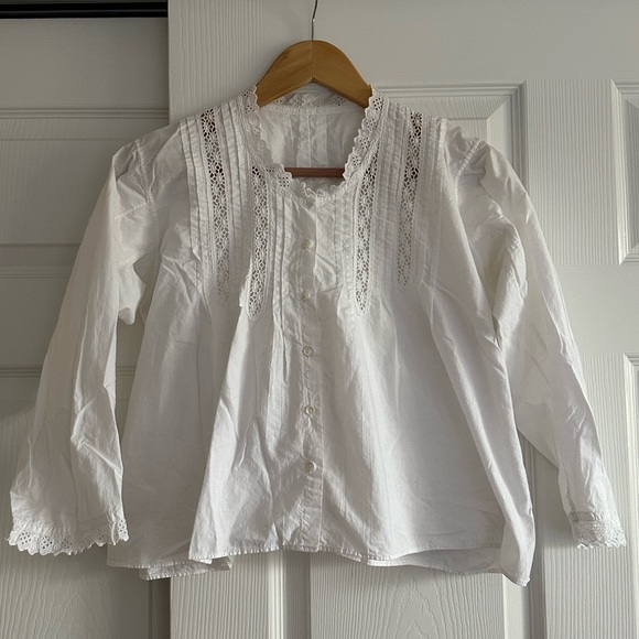 Vintage Tops - Vintage White Eyelet Blouse